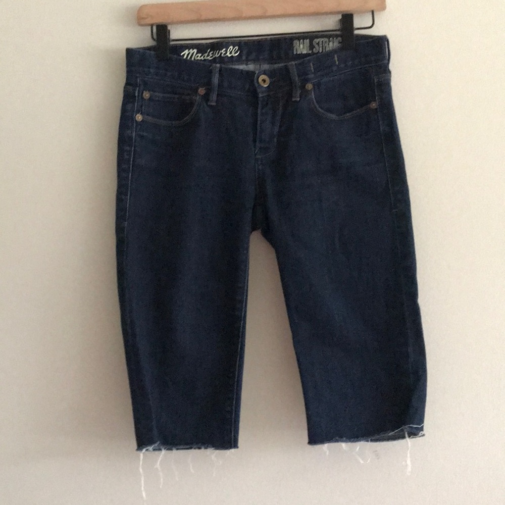 Madewell Bermuda Denim Dark Wash Shorts Size 26X34
